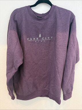 Park City Utah Embroidered Purple Crewneck Sweatshirt Size L